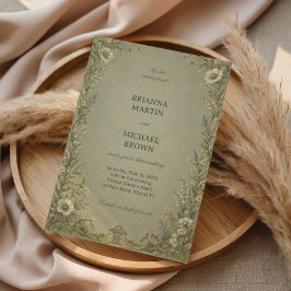 Invitación Floral Salvia Vintage