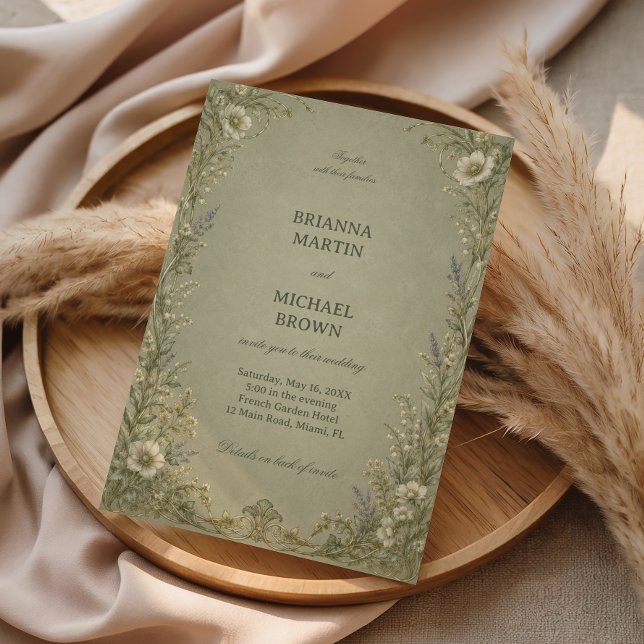 Invitación Floral Salvia Vintage (Subido por el creador)