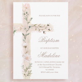 Invitación floral Santa Cruz Baptismo
