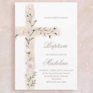 Invitación floral Santa Cruz Baptismo