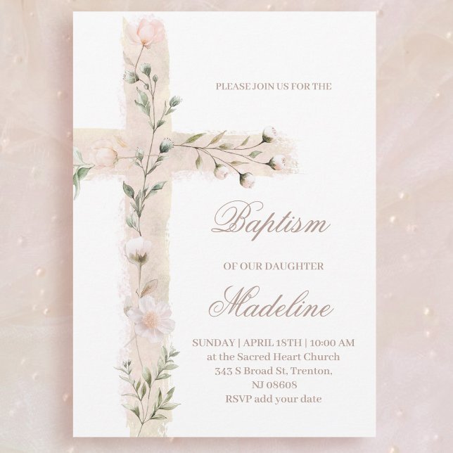 Invitación floral Santa Cruz Baptismo (Subido por el creador)