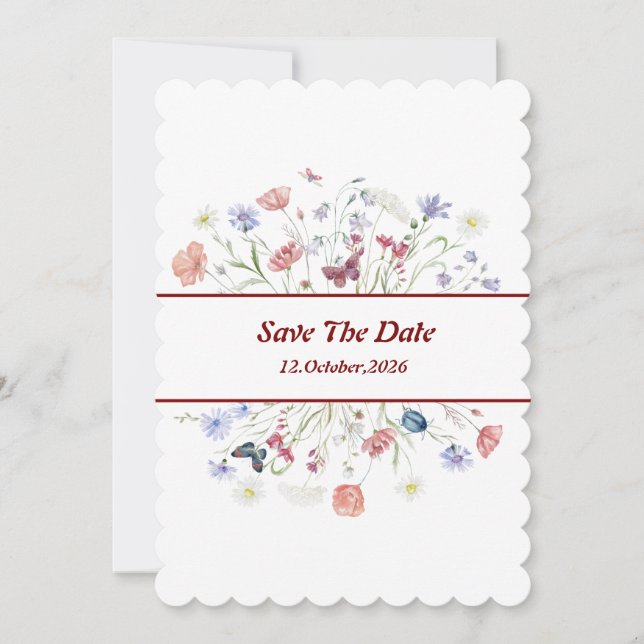 Invitación Floral "Save the Date" (Anverso)