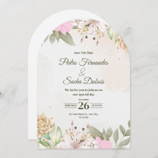 Invitación Floral Save The Date Invitation | Elegant Wedding 