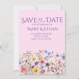 Invitación Floral Save the Date Wedding Invitation
