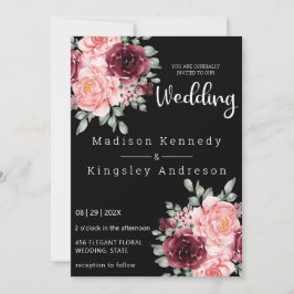 Invitación Floral Sencilla Espectacularmente Elegante Lujoso