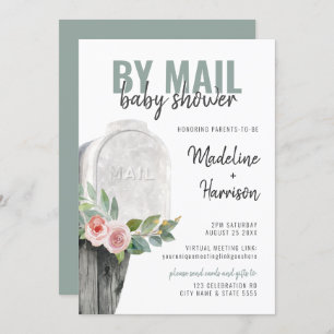 Invitación Floral Shower por correo Virtual Long Distance Gre