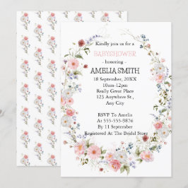 Invitación Floral silvestre Bouquet Babyducha