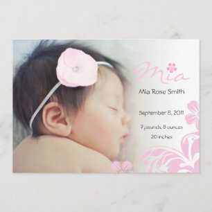 Invitación floral simple dulce de la niña