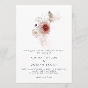 Invitación Floral Simple El Boda De