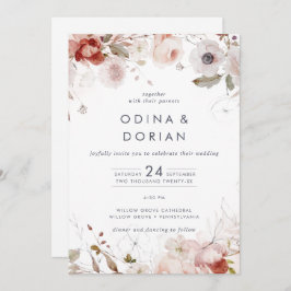 Invitación Floral simple todo en un Boda