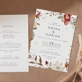 Invitación Floral simple todo en un Boda