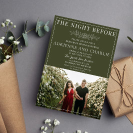 Invitación Floral Simplicity 1 Modern Green Rehearsal Dinner