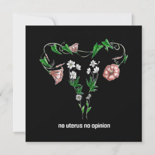 Invitación Floral Sin útero Sin Opinión Derechos de la Mujer