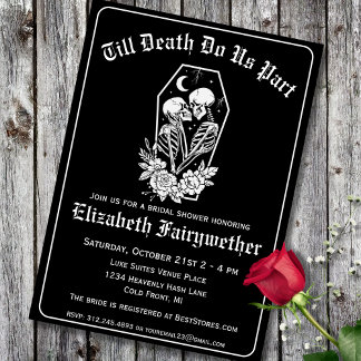 Invitación Floral Skeleton hasta la muerte nos hacen parte de