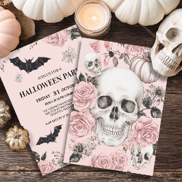 Invitación Floral Skull Halloween