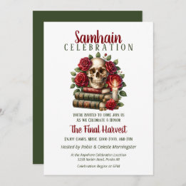 Invitación Floral Skull Samhain Harvin Party Halloween