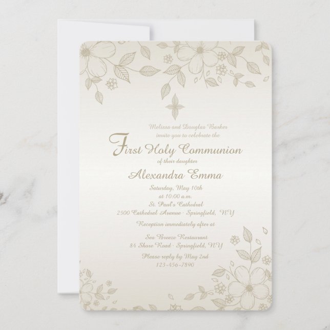 Invitación floral sombreada (Anverso)