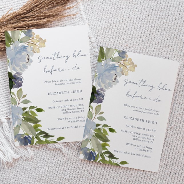 Invitación Floral Something Blue Before I Do Bridal Shower  (Subido por el creador)