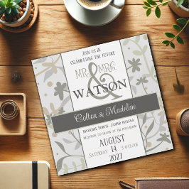 Invitación Floral Sprigs Elegante Boda de Inespiritualidad Mo