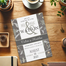 Invitación Floral Sprigs Elegante Boda de Inespiritualidad Mo