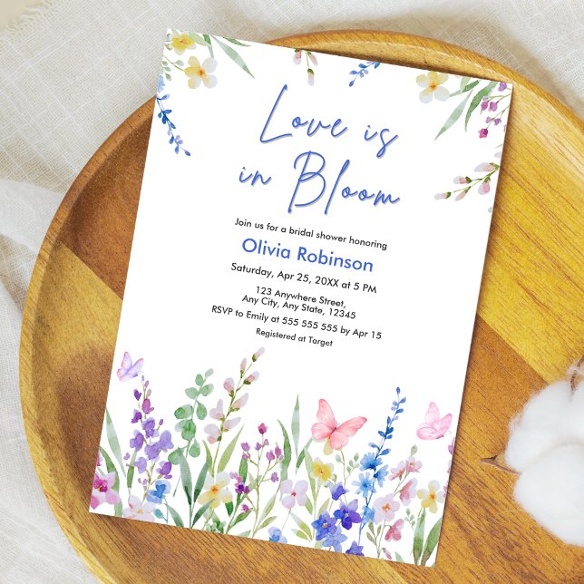 Invitación Floral Spring Love is in Bloom Bridal Shower  (Floral Spring Love is in Bloom Bridal Shower Invitation )