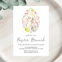floral Spring Watercolor Huevo de Pascua brunch de