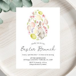 Invitación floral Spring Watercolor Huevo de Pascua brunch de