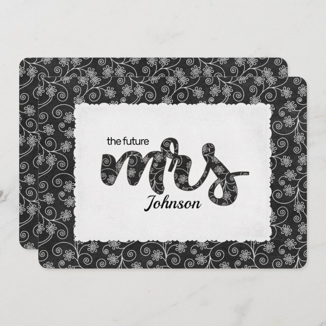 Invitación Floral Sra. Bridal Shower Invite (Anverso / Reverso)