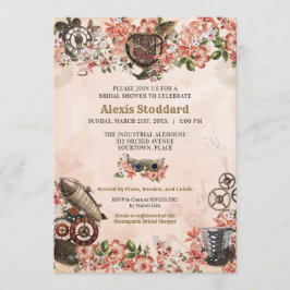 Invitación Floral Steampunk Bridal Shower