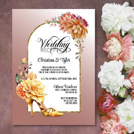 Invitación Floral Stiletto Rubor Arco rosa Recepción de boda