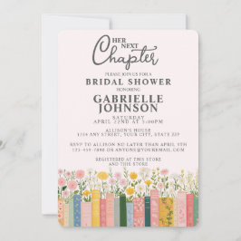 Invitación Floral Storybook Her Next Chapter Bridal Shower 