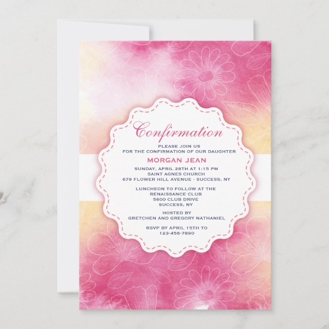 Invitación floral suave (Anverso)