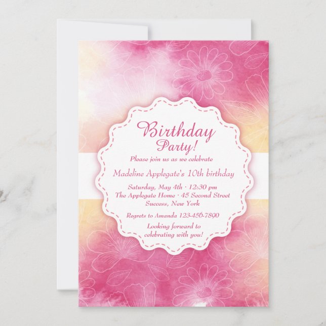 Invitación floral suave (Anverso)