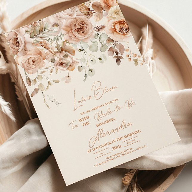 Invitación Floral suave rosa Pampas Ducha de novias (Subido por el creador)