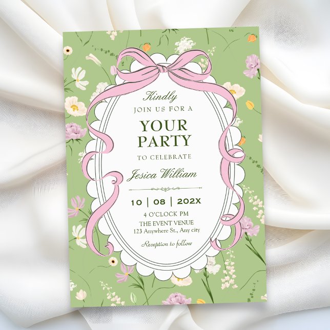 Invitación Floral suave vintage  (Subido por el creador)