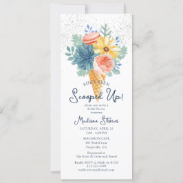 Invitación Floral Succulum Macaron Bridal Shower
