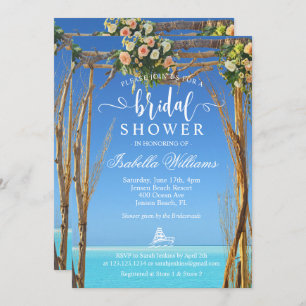 Invitación Floral Summer Beach Wedding Gate Bridal Shower