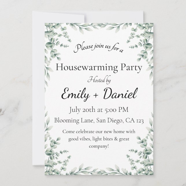 Invitación Floral summer house warming party invitation (Anverso)