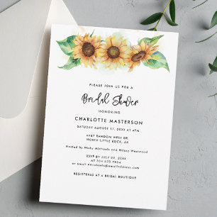 Invitación Floral Sunflower Greeneration Script Bridal Shower