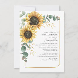 Invitación Floral Sunflower Script Bridal Shower