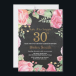 Invitación Floral Surprise 30th Birthday Gold Purpurina<br><div class="desc">Invitación de cumpleaños número 30 a mujeres por sorpresa floral. Flor Floral Botánica de acuarela. Brillantina dorada. Flores Florales De Peonies Rosados. Cumpleaños de adultos. Fondo del tablero. Para una mayor personalización,  haga clic en el botón "Personalizar" y utilice nuestra herramienta de diseño para modificar esta plantilla.</div>