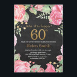Invitación Floral Surprise 60th Birthday Gold Purpurina<br><div class="desc">Invitación de cumpleaños número 60 a mujeres por sorpresa floral. Flor Floral Botánica de acuarela. Brillantina dorada. Flores Florales De Peonies Rosados. Cumpleaños de adultos. Fondo del tablero. Para una mayor personalización,  haga clic en el botón "Personalizar" y utilice nuestra herramienta de diseño para modificar esta plantilla.</div>