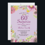 Invitación Floral Surprise 60th Birthday Invitation Purple<br><div class="desc">Invitación de cumpleaños número 60 a mujeres por sorpresa floral. Floral acuarela,  fondo morado. Para una mayor personalización,  haga clic en el botón "Personalizar" y utilice nuestra herramienta de diseño para modificar esta plantilla.</div>