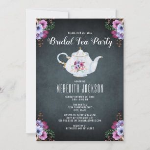 Invitación Floral Tea Fiesta Bridal Shower