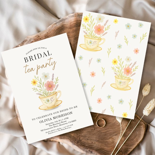 Invitación Floral Tea Party Bridal Shower (Subido por el creador)