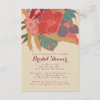 Invitación floral temática bohemia ducha de novias