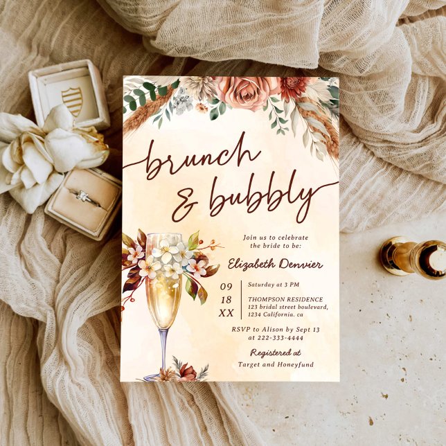 Invitación Floral Terracotta Boho Bridal Shower (Subido por el creador)