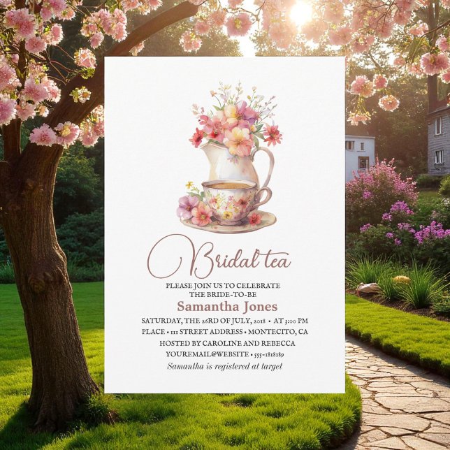 Invitación Floral Terracotta Boho Tea Fiesta Bridal Shower (Subido por el creador)