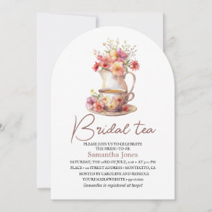 Invitación Floral Terracotta Boho Tea Fiesta Bridal Shower