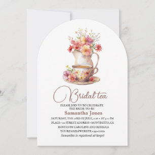 Invitación Floral Terracotta Boho Tea Fiesta Bridal Shower
